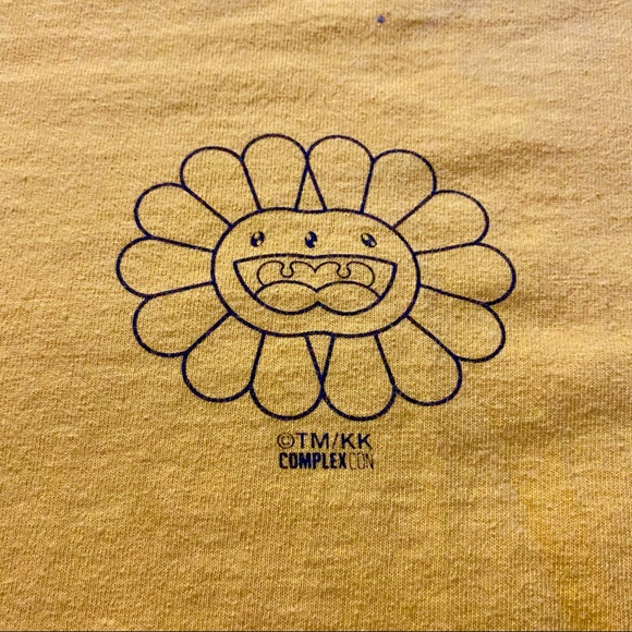 Yellow Takashi Murakami x COMPLEX Flower Tee Medium - Picture 4 of 4